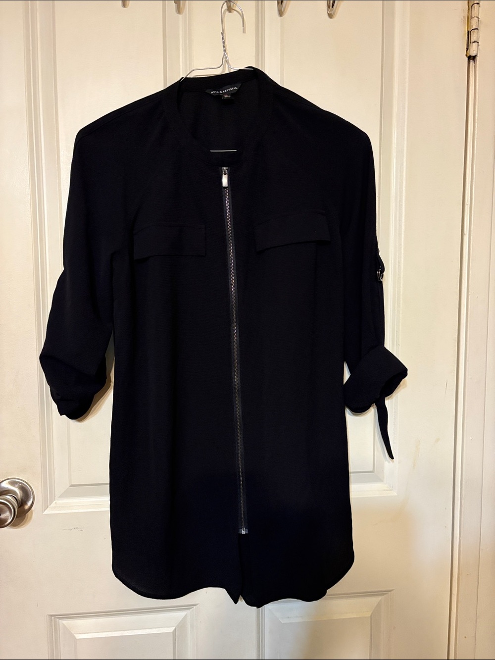 Rock & Republic Black Zip-Front Utility Jacket